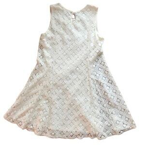 Knitworks Girls 16 Ivory lace overlay sleeveless flared mini dress lined NWOT